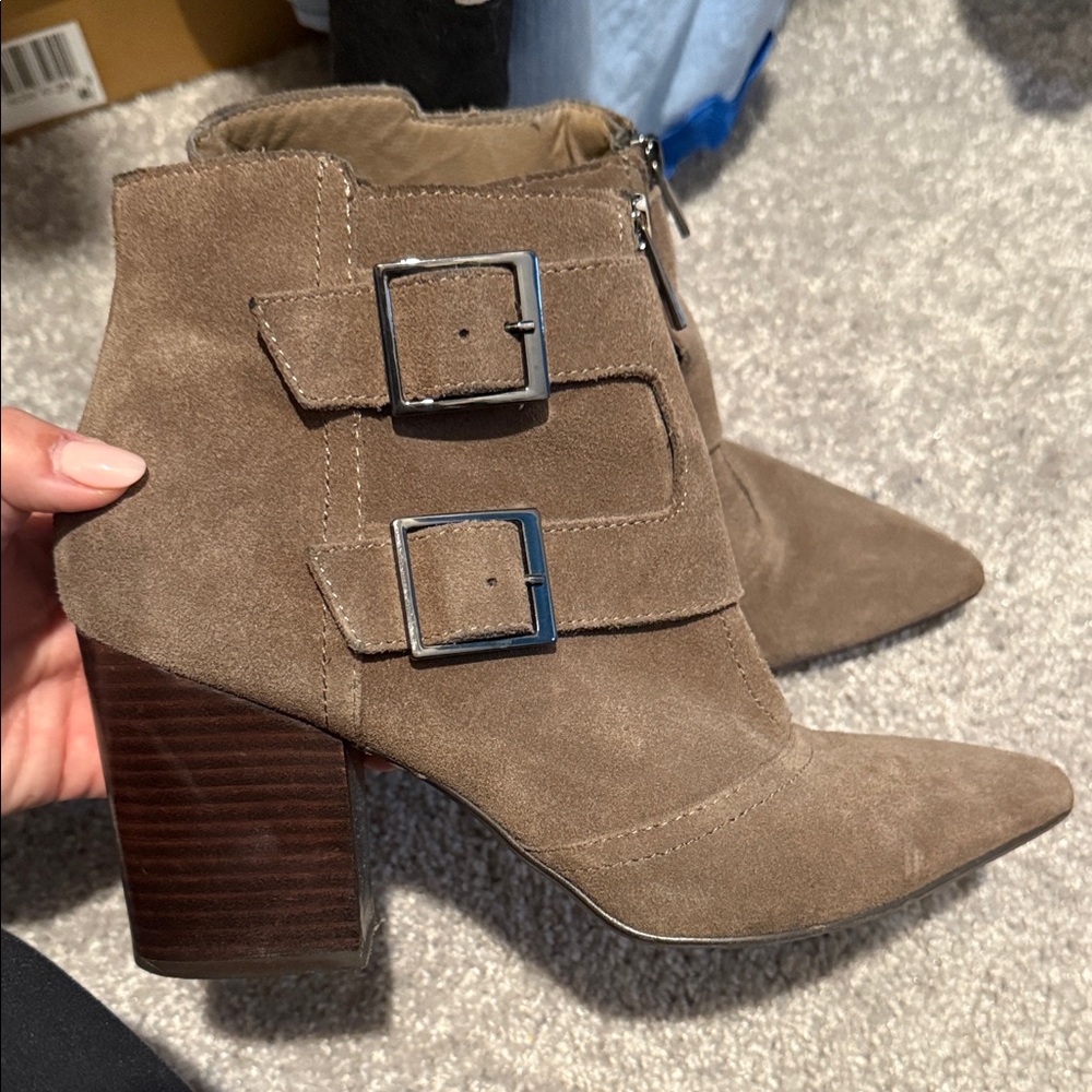 Restricted Tan Suede Ankle Booties